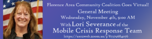 flyer for Nov 4 meeting/photo of Lori Severance
