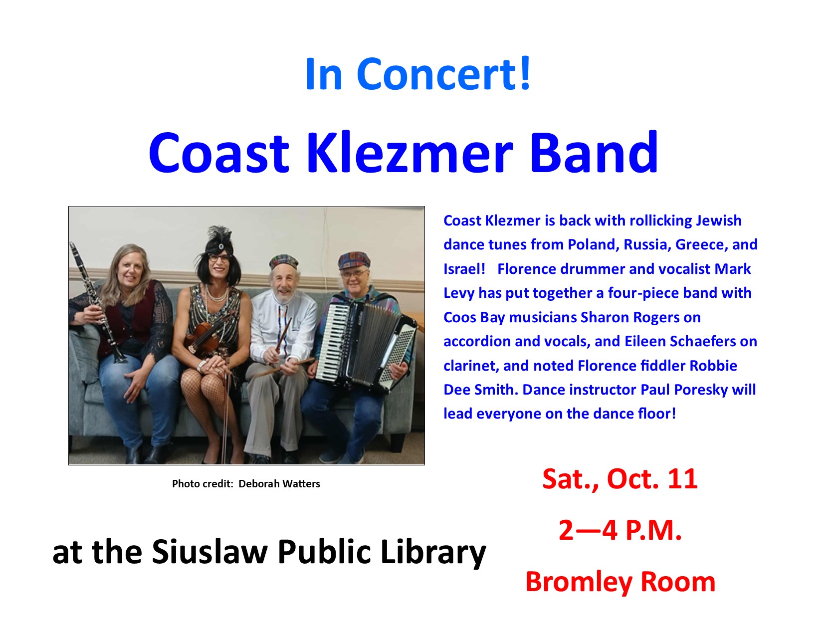 Free Concert: Coast Klezmer Band
